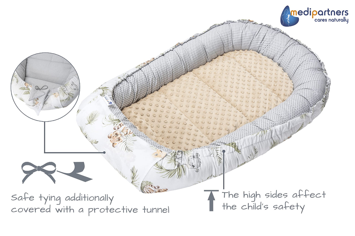 Medi Partners beebipesa komplekt 5-osaline 100 × 60 cm, Safari beež