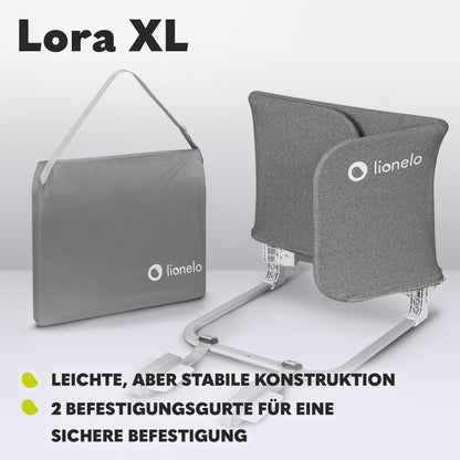 Lionelo Lora XL sängynlaita, harmaa, 45 x 150 cm