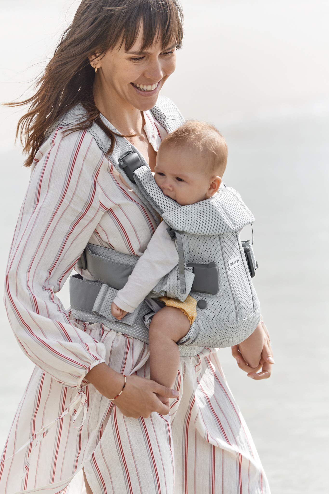 BabyBjörn Baby Carrier One Air kõhukott, 3D Mesh, hõbedane