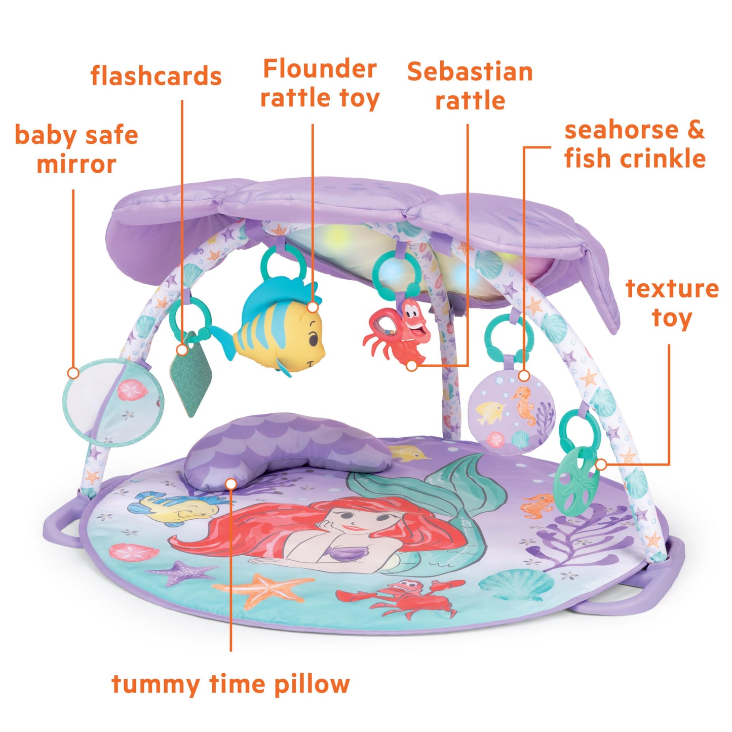 Bright Starts Disney Baby The Little Mermaid muusikaline mängumatt valgustega