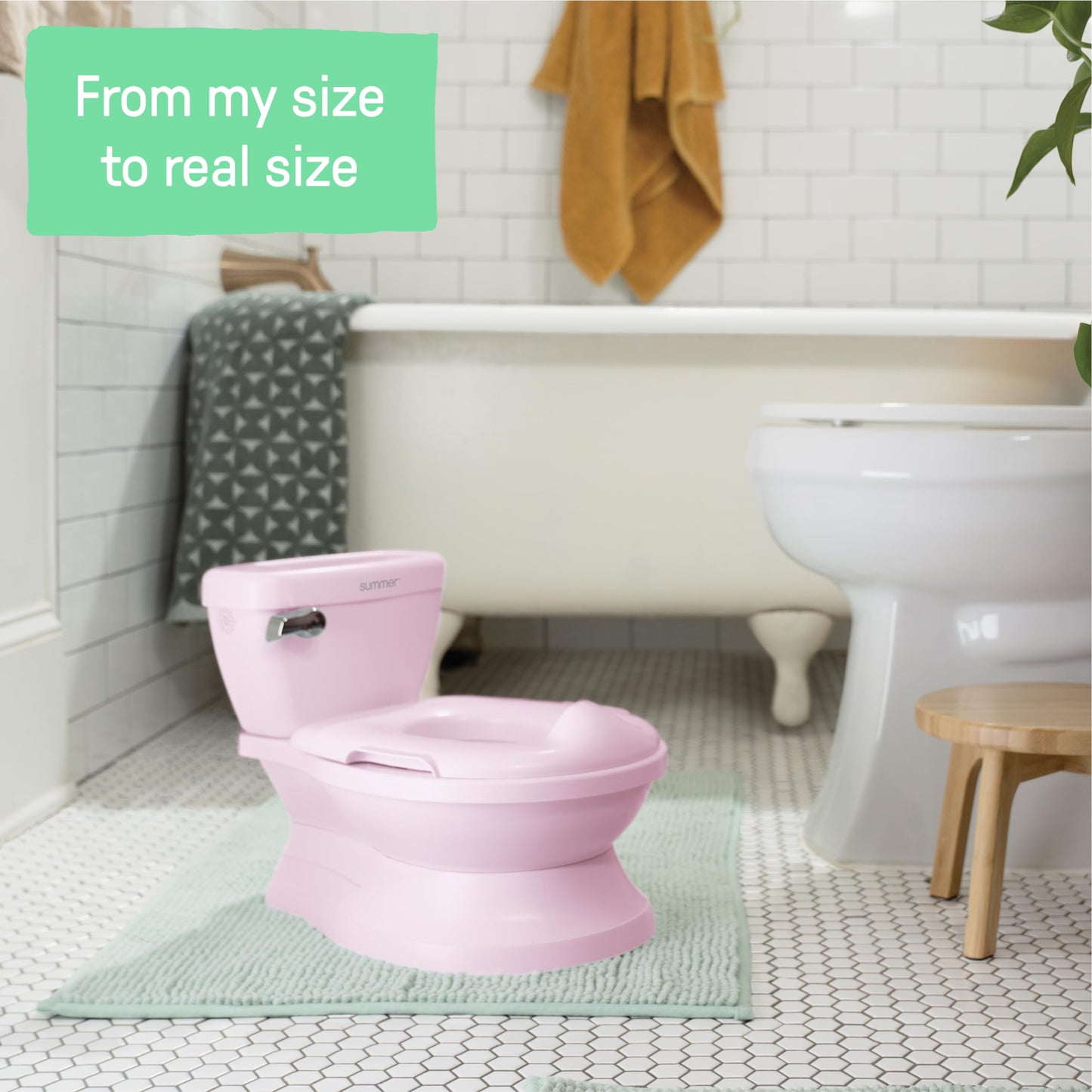 Ingenuity My Size pott, 2-ühes laste pott, loputusheliga, roosa, alates 18 kuud