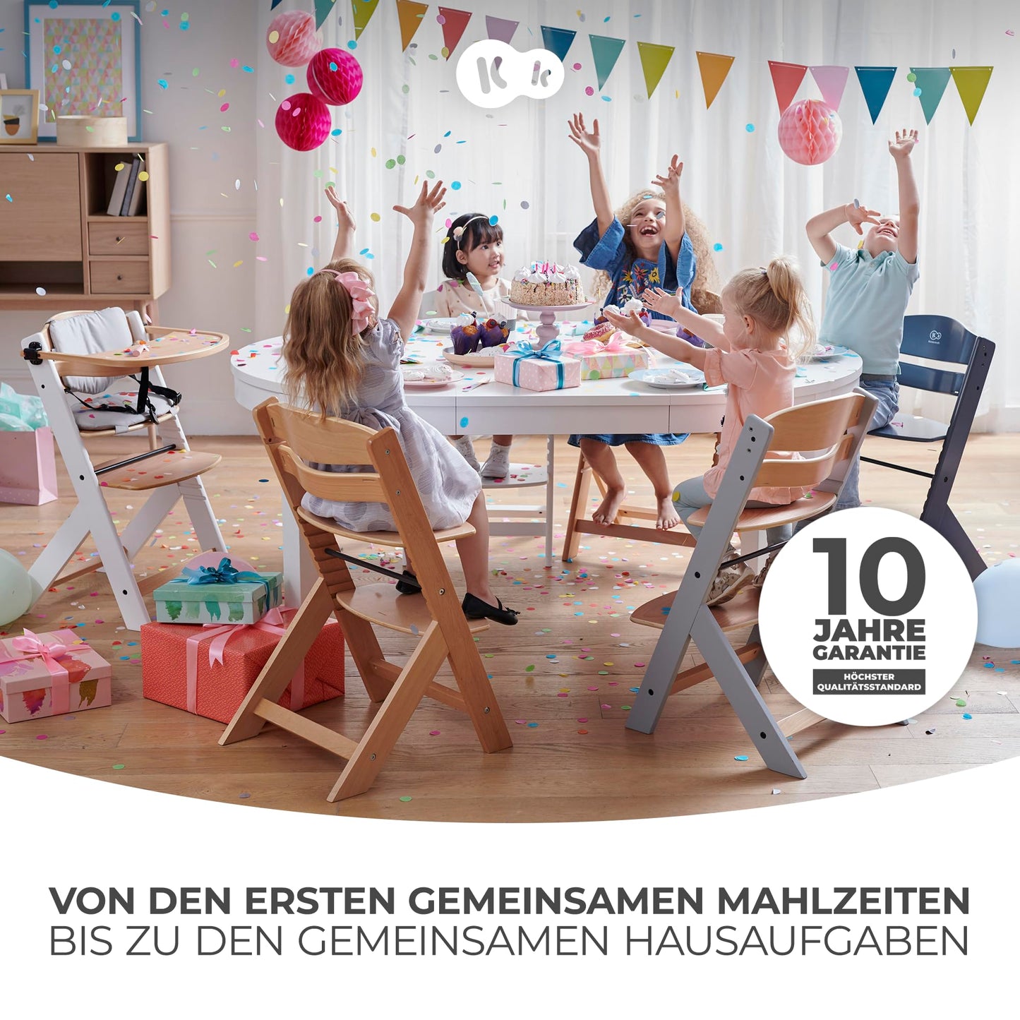 Kinderkraft ENOCK söögitool ja lastetool 2in1, valge, 6 kuud kuni 10 aastat