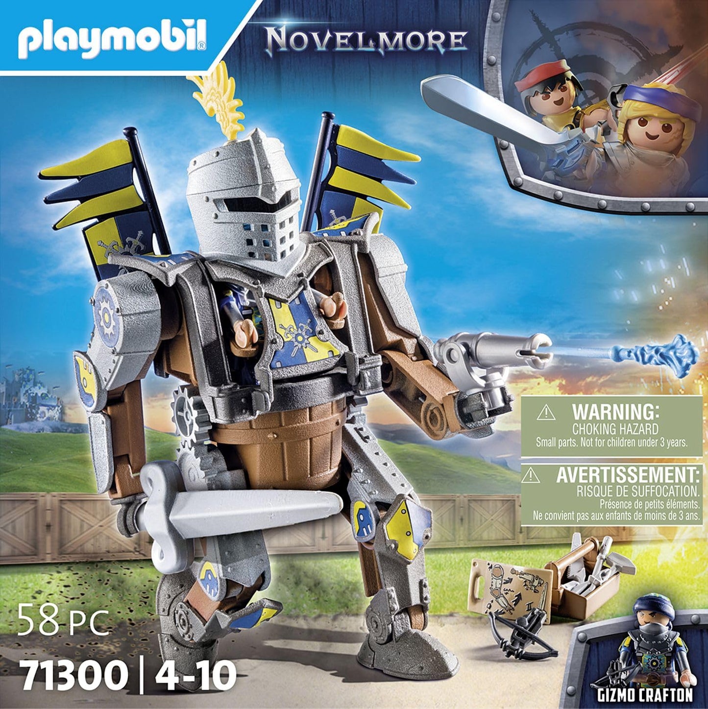 PLAYMOBIL Novelmore 71300 lahingurobot Gizmo Craftoniga, 58-osaline komplekt