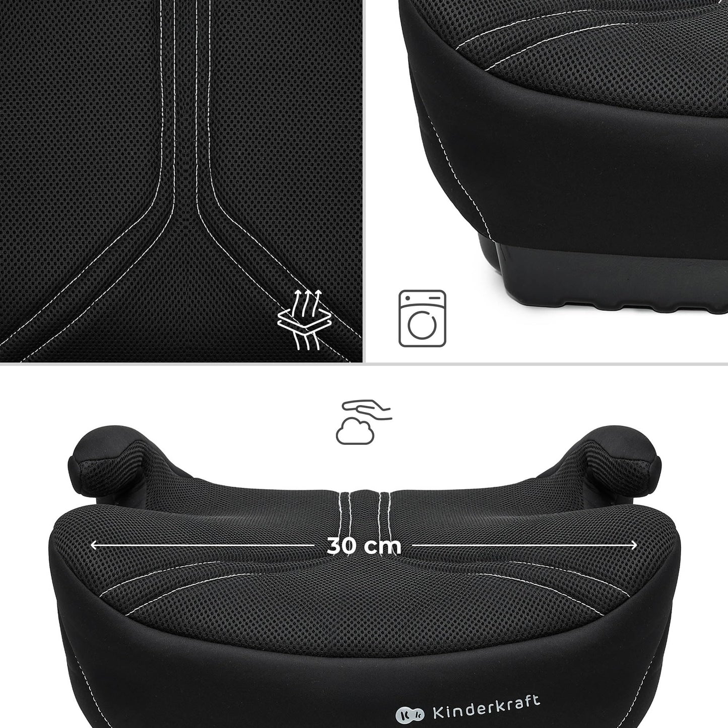 Kinderkraft I-BOOST 2 PRO turvatool 125-150 cm, ISOFIX, must