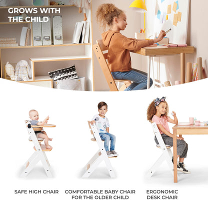 Kinderkraft ENOCK 3-in-1 puidust söögitool, puit