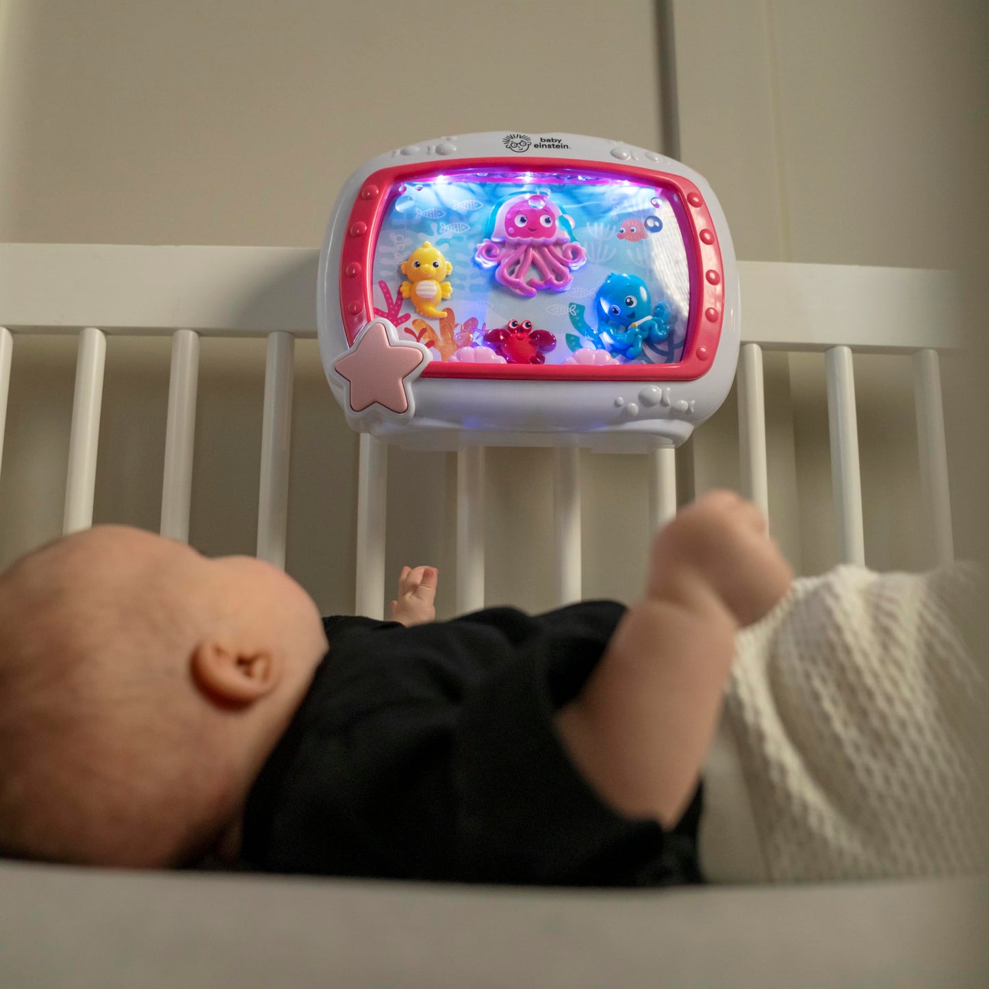 Baby Einstein Sea Dreams Soother akvaarium muusikaline öölamp ja voodimänguasi beebidele, roosa
