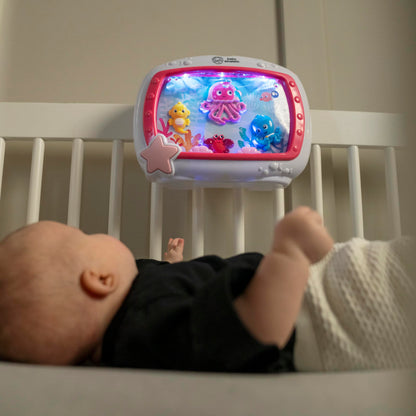 Baby Einstein Sea Dreams Soother akvaarium muusikaline öölamp ja voodimänguasi beebidele, roosa