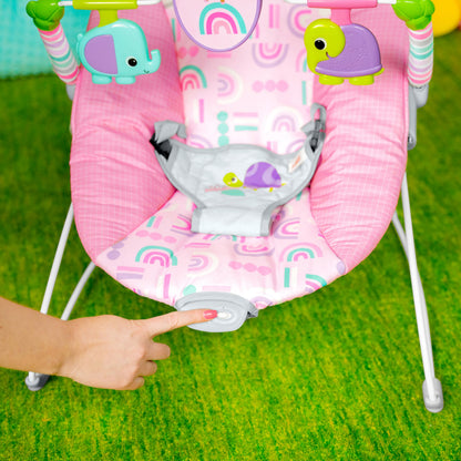 Bright Starts Pink Paradise lamamistool vibratsiooniga, 0–6 kuud