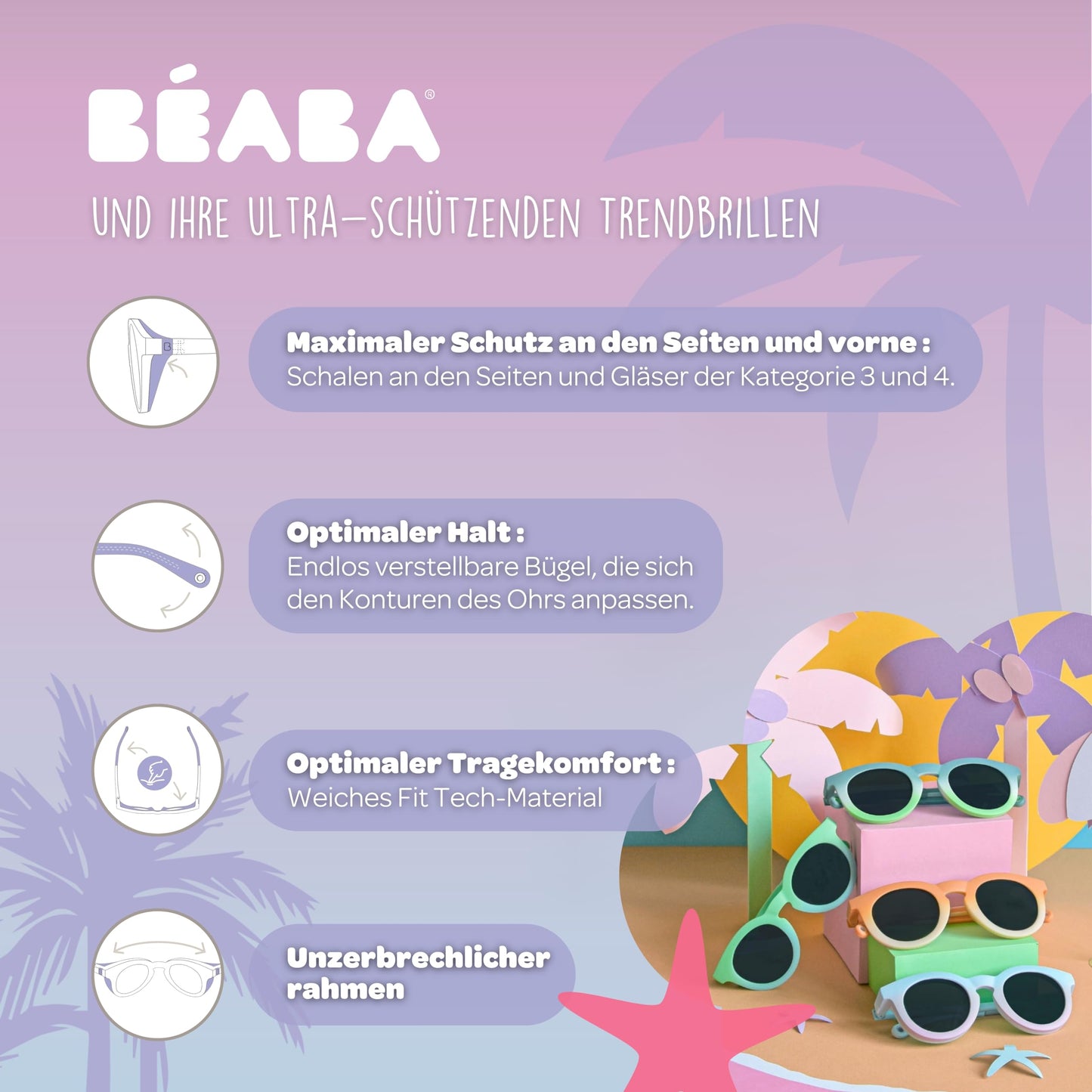 Béaba laste päikeseprillid Merry Barbie 2-4 a, CAT 3, 100% UV-kaitse
