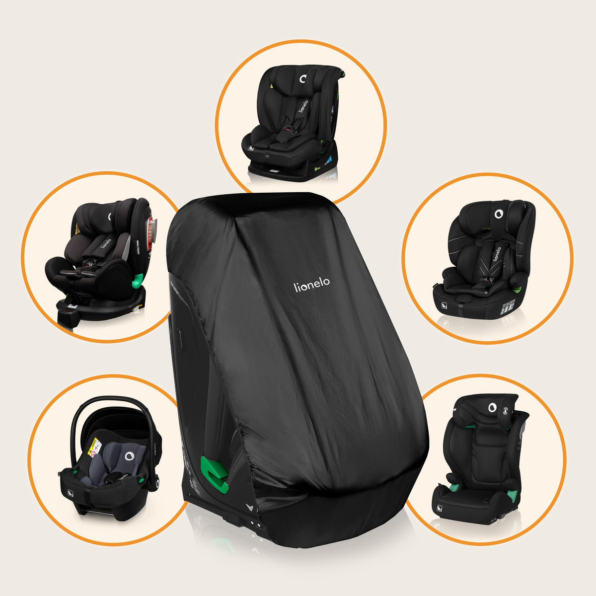 Lionelo THERMALCOVER universaali turvaistuimen suoja, hopea
