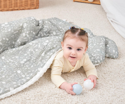 SUPERBE BEBE beebitekk musliinpuuvilla ja minky’ga, 75×100 cm, Woodland Animals