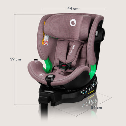 Lionelo HARMONY I-SIZE turvatool 360° pöörlev, roosa, 40-150 cm
