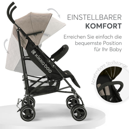 KikkaBoo BEETLE kergkäru, kokkupandav ja kompaktne, kuni 22 kg, beež