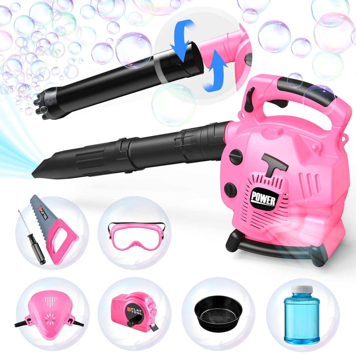 Toy Choi’s 2-in-1 mullimasin ja aiatööriistade komplekt väikelastele, roosa