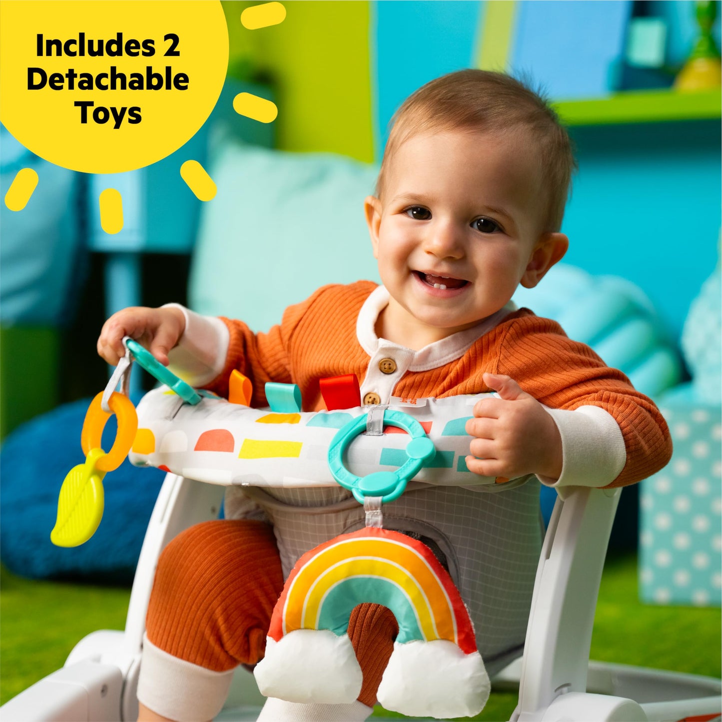 Bright Starts Learn-to-Sit beebi põrandaiste mänguasjadega, 4–12 kuud, Playful Paradise