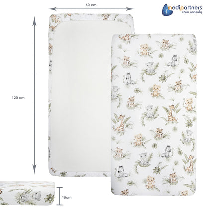 Medi Partners voodilina 60×120 cm, 100% puuvill, Safari muster