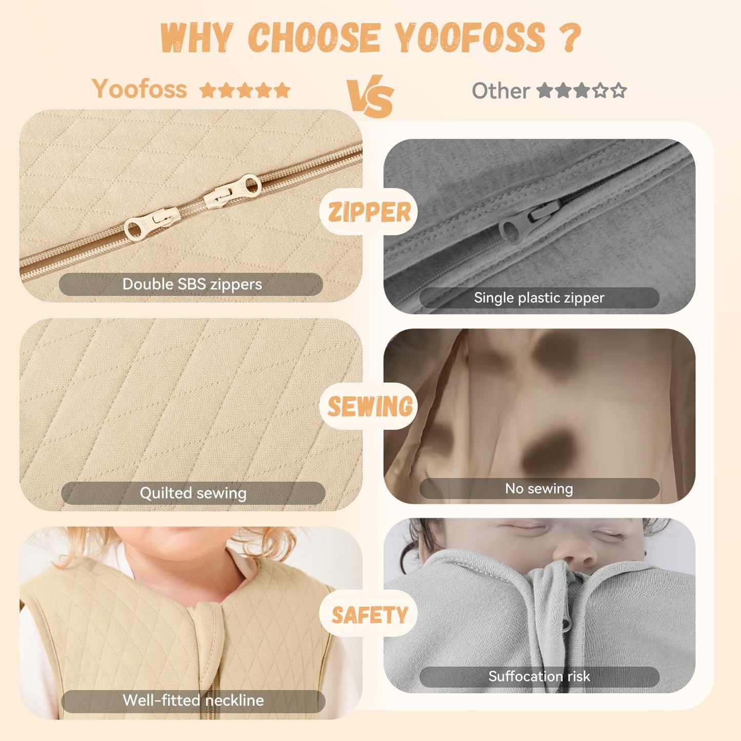 Yoofoss magamiskott beebile talv 2.5 Tog, 90 cm, 18-24 kuud, khaki