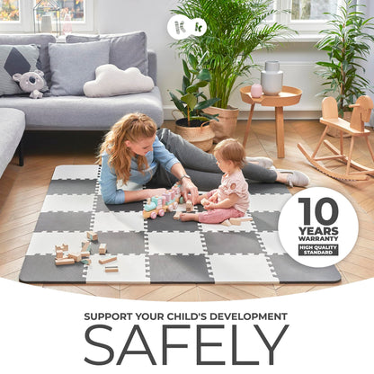 Kinderkraft LUNO puslematt, 30 osa, 150 x 180 cm, kollane