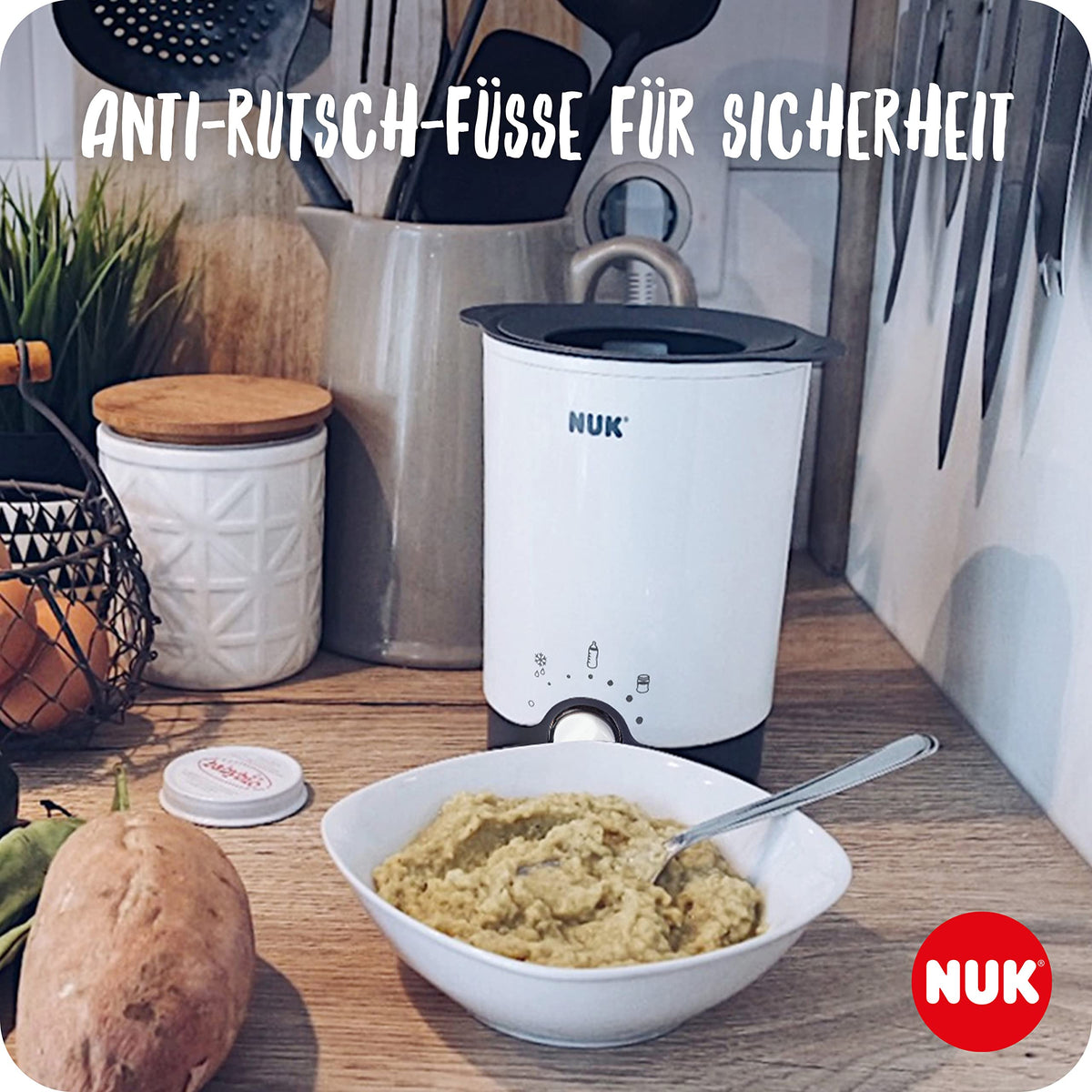 NUK Thermo 3in1 -pullonlämmitin, valkoinen, EU-pistoke
