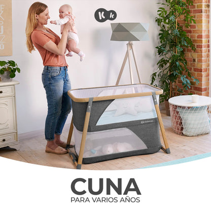 Kinderkraft SOFI 4-in-1 reisivoodi ja mänguaedik, hall