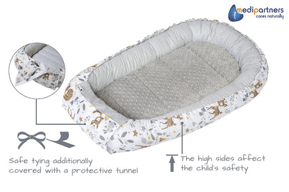 Medi Partners 5-osaline beebipesa komplekt Deer & Grey Plush, 100% puuvill