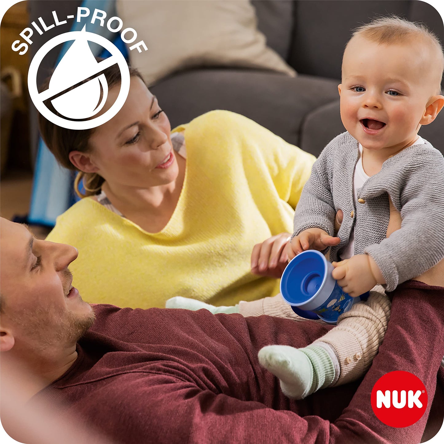NUK Mini Magic Cup 360° joogitass silikoonist, 160 ml – roosa, helendav