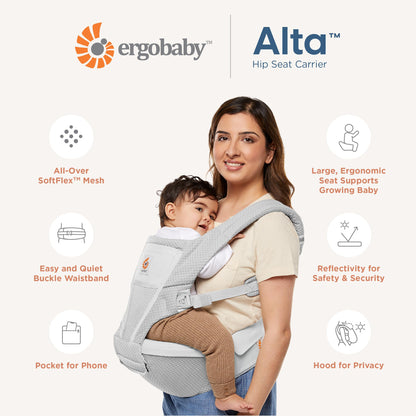 Ergobaby Alta kandekott SoftFlex Mesh, Pearl Grey, 4–48 kuud