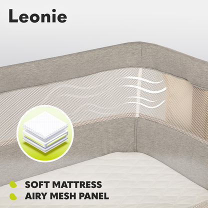 Lionelo Leonie 3-in-1 vooditasku, 0–6 kuud, kuni 9 kg, reguleeritav kõrgus ja kallutus, Beige