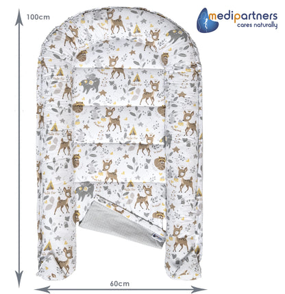 Medi Partners 5-osaline beebipesa komplekt Deer & Grey Plush, 100% puuvill