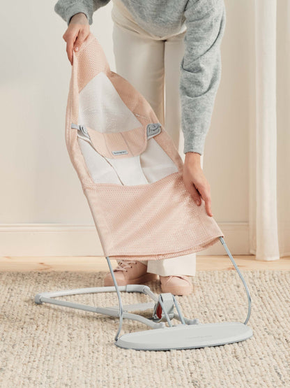 BabyBjörn Balance Soft beebi lamamistool/bouncer, võrk, pärlroosa/valge