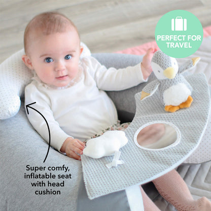 Nuby Penguin Sit-Me-Up täispuhutav iste mängualusega, 6+ kuud