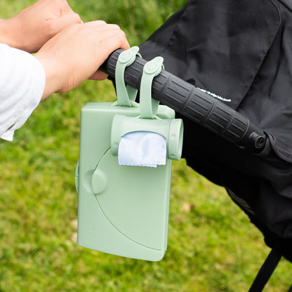 Ubbi kaasaskantav salvrätikute dosaator “On-The-Go”, uuesti täidetav ja õhukindel, salveiroheline