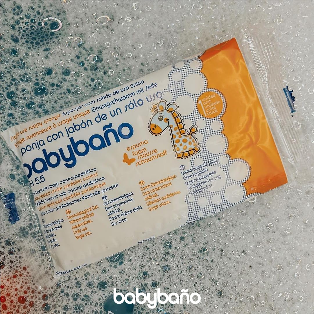 Babybaño ühekordsed seebiga pesukäsnad imikutele ja väikelastele