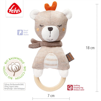 Fehn fehnNATUR puidust haaramislelu Teddy, pruun, alates sünnist