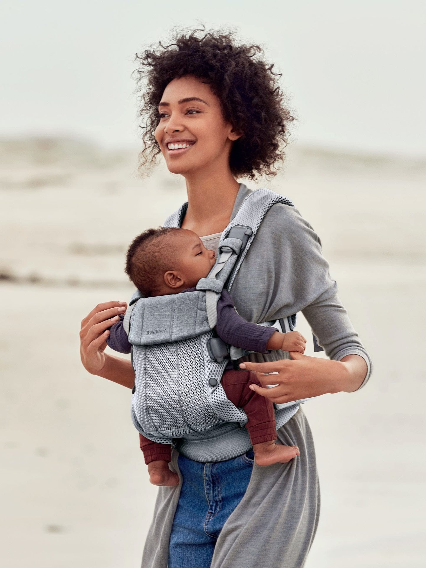 BabyBjörn kandekott Harmony 3D Mesh, hõbedane (3,2–18 kg)