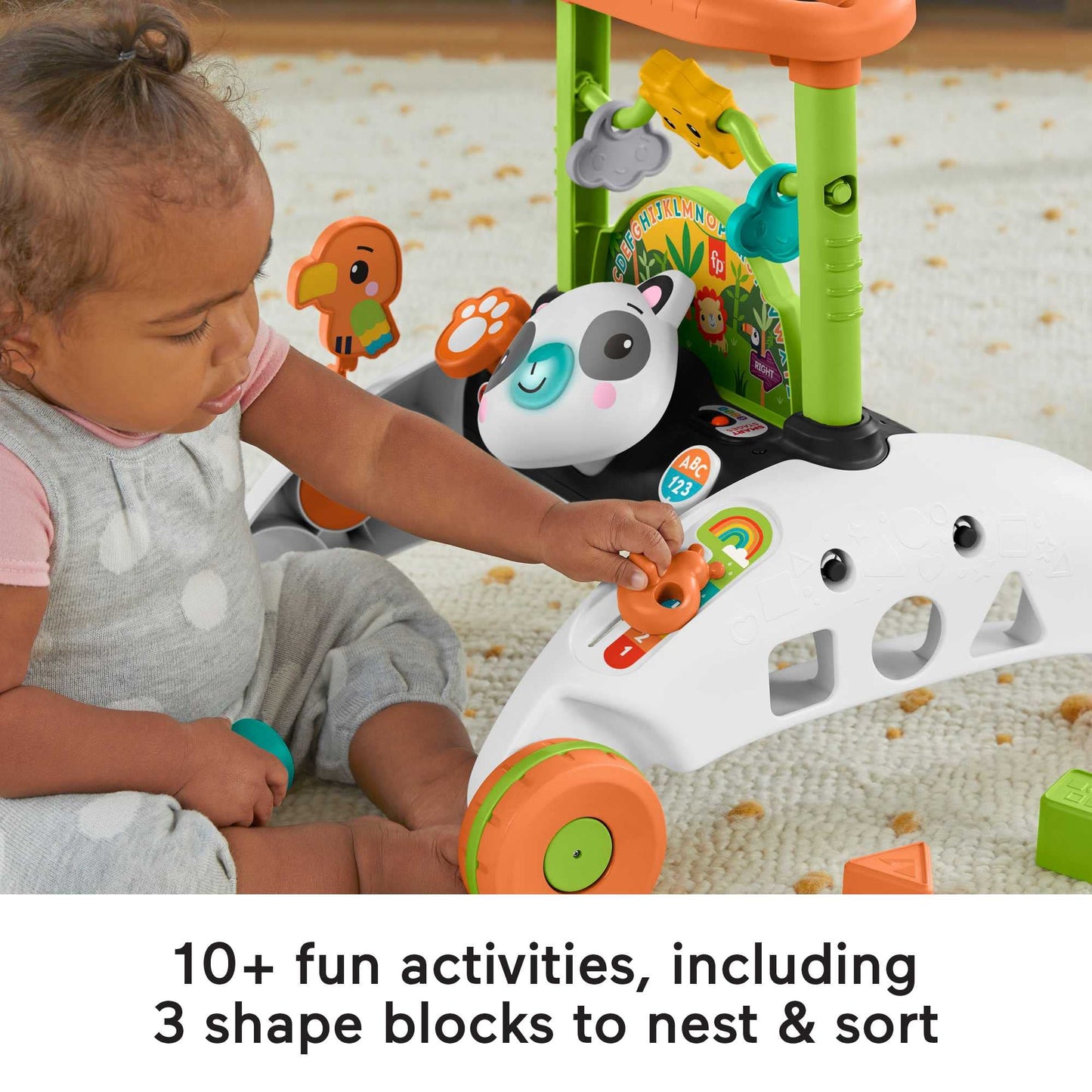 Fisher-Price 2in1 Steady Panda käimisraam - kahesuunaline, muusikaga ja õppefunktsioonidega (6 kuud - 3 a)