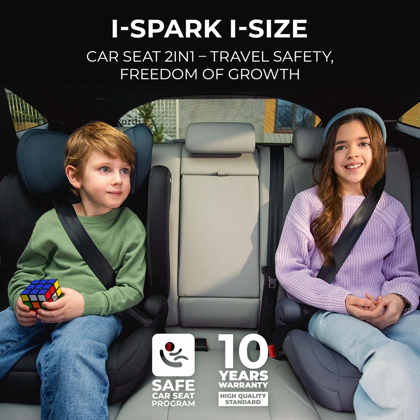 Kinderkraft I-SPARK i-Size turvatool grupp 2/3 (100–150 cm), roheline