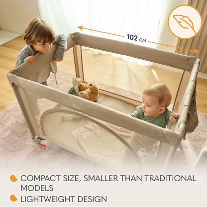 Lionelo Laura Compact 2-in-1 reisivoodi ja mänguaedik Green
