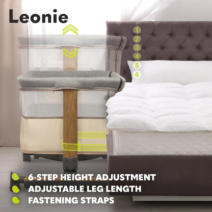 Lionelo Leonie 3-in-1 vooditasku, 0–6 kuud, kuni 9 kg, reguleeritav kõrgus ja kallutus, Beige