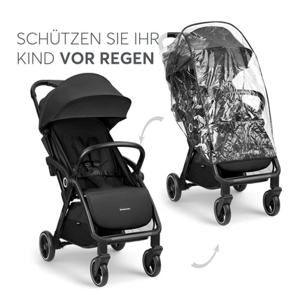 Kikka Boo CIELA kevyet matkarattaat, taittuu kokoon automaattisesti, 7,1 kg, musta, enintään 22 kg