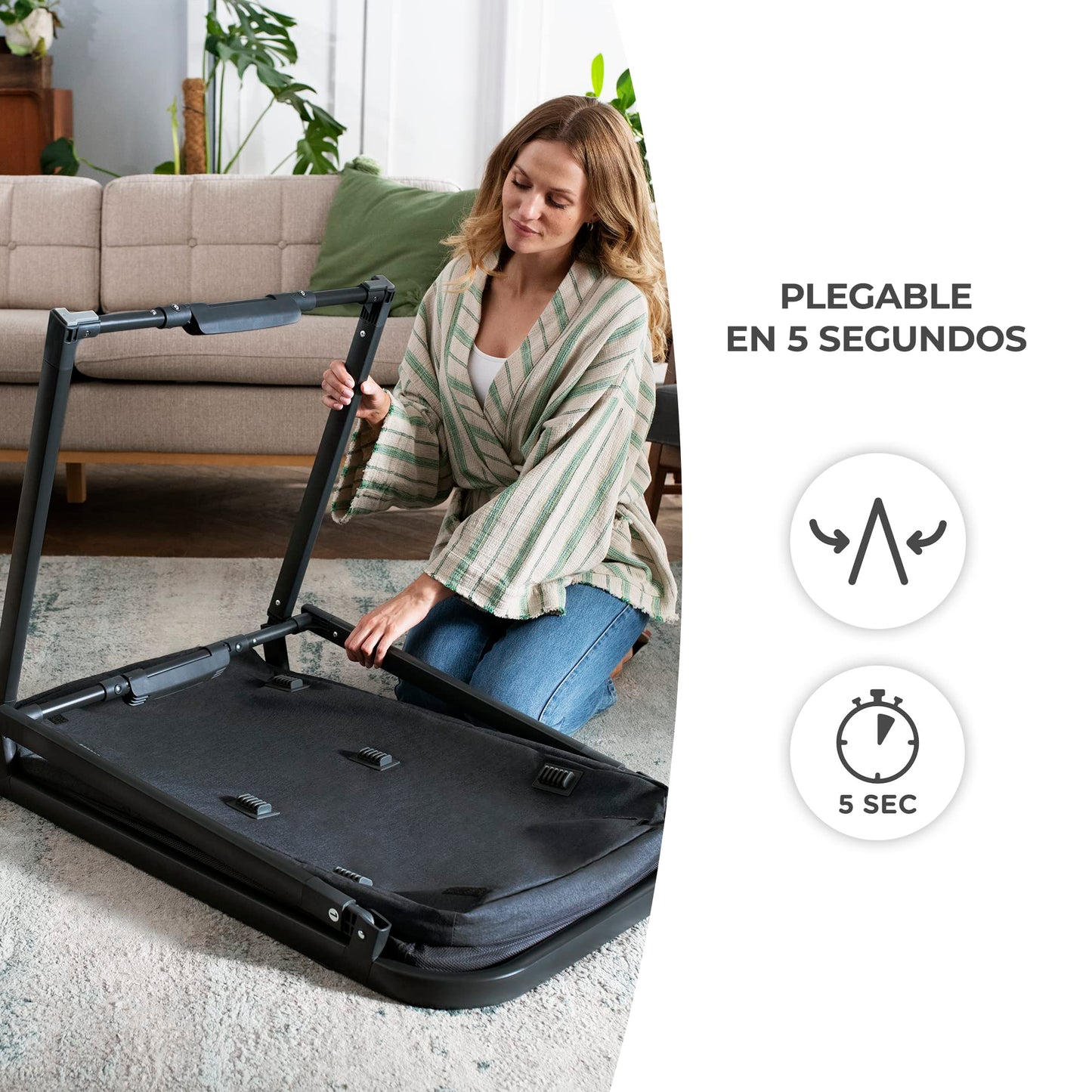 Kinderkraft SOFI 4-in-1 reisivoodi ja mänguaedik, hall