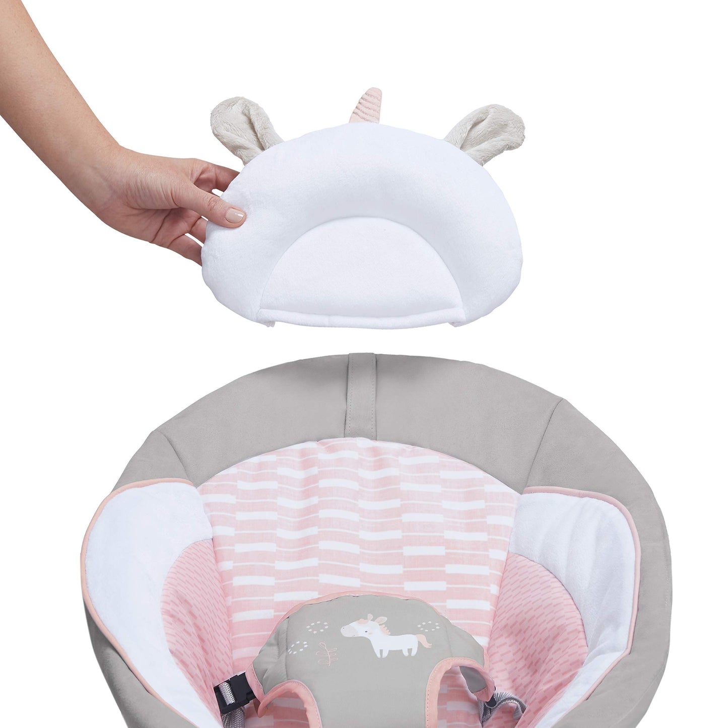 Ingenuity beebikiik Soothing Bouncer - Flora The Unicorn vibratsiooni ja helidega – 0–6 kuud, kuni 9 kg