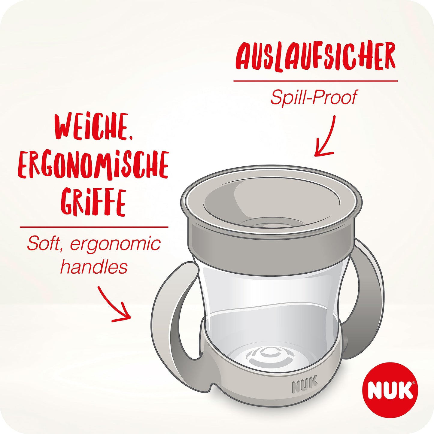 NUK Mini Magic Cup õppimistops 360° joogiserv, 160 ml, 2 tk, türkiis, alates 6 kuust
