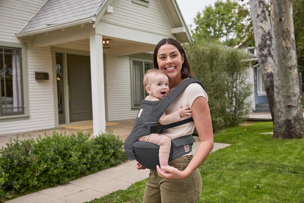 Ergobaby Alta Hip Seat -kantoreppu lantioistuimella, SoftFlex Mesh, 4–48 kuukautta, grafiitinharmaa