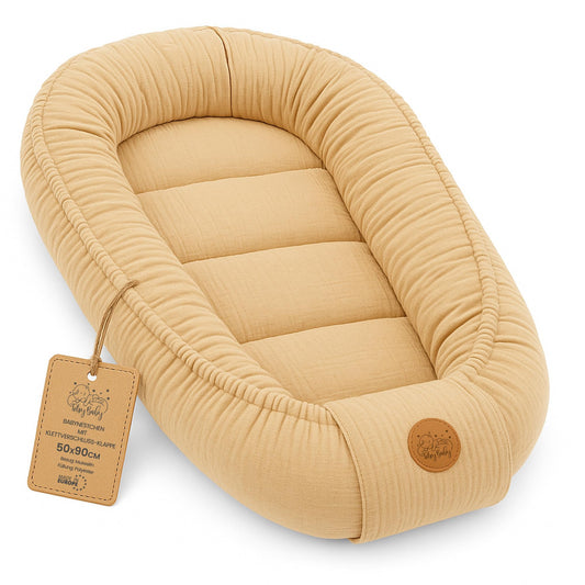 Totsy Baby musliinist beebipesa, 90 × 50 cm, beež/helepruun