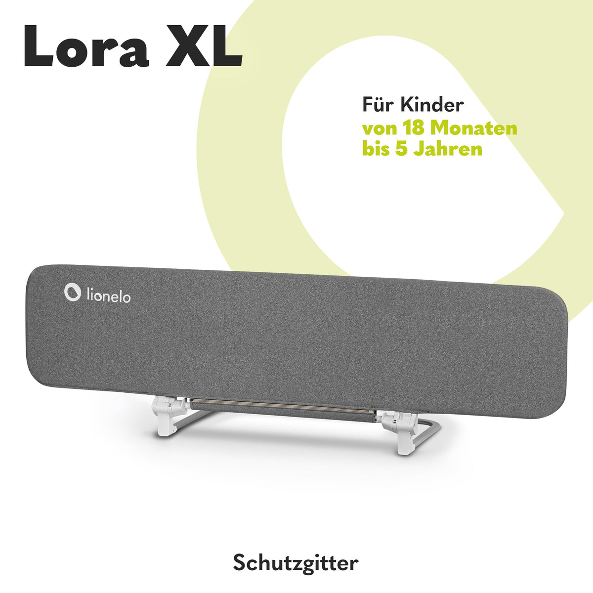 Lionelo Lora XL sängynlaita, harmaa, 45 x 150 cm