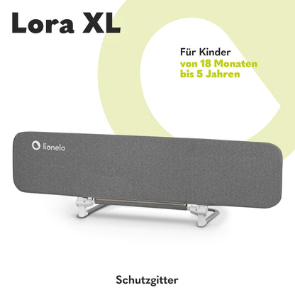 Lionelo Lora XL sängynlaita, harmaa, 45 x 150 cm