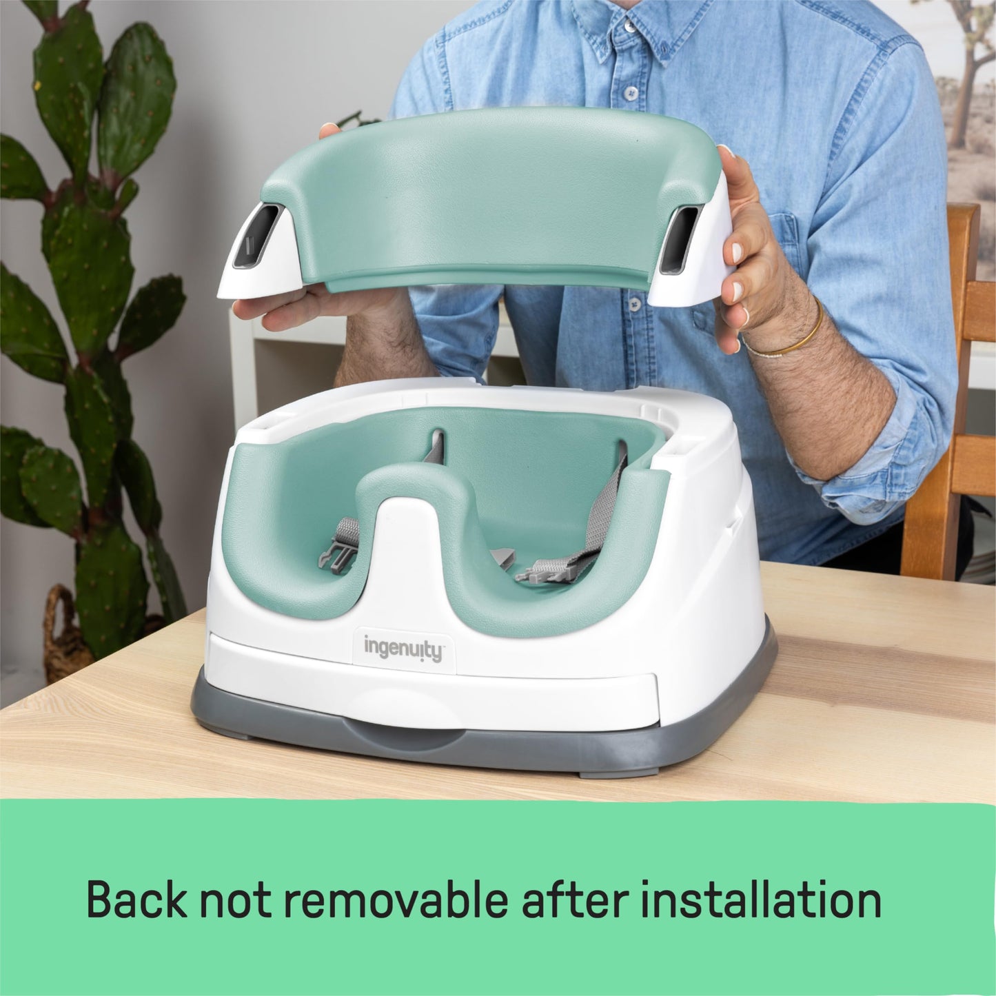 Ingenuity 2-ühes söögitooli iste Baby Base 2-in-1, Mist, alates 6 kuust