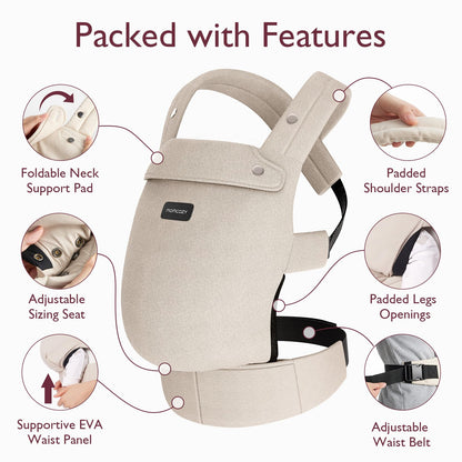 Momcozy Purehug ergonoomiline kandekott 3,2–20,4 kg, beež