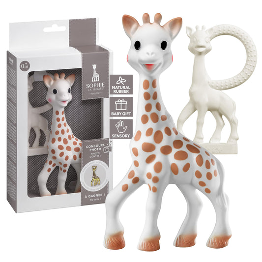 Sophie la girafe kinkekomplekt (Award Set) – looduslikust kummist närimislelud